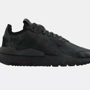 Adidas Nite Jogger Casual All Black Sneakers Size 6Y = Women's Size 7.5 (EG5837)